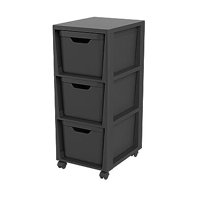 Rotho Jive Tower svart rullbehållare med 3 lådor, plast (PP) BPA-fri, svart, 3 x 16 l (37,9 x 30,4 x 32,9 cm) Rotho Jive Tower svart rullbehållare med 3 lådor, plast (PP) BPA-fri, svart, 3 x 16 l (37,9 x 30,4 x 32,9 cm)