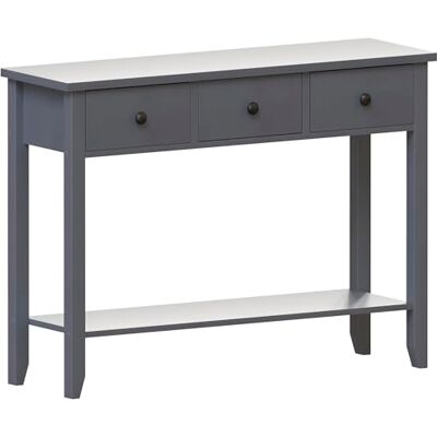 Vida Designs Windsor konsolbord med underhylla, vardagsrum, hallmöbler (3 lådor, grå) Vida Designs Windsor konsolbord med underhylla, vardagsrum, hallmöbler (3 lådor, grå)