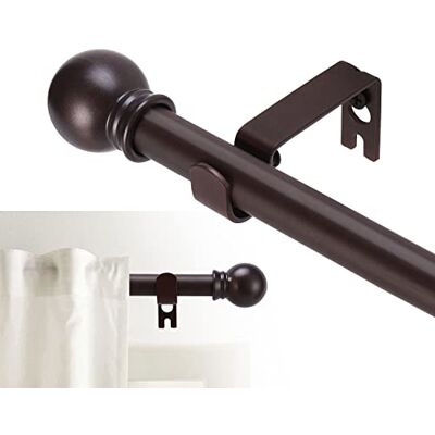 GXOACKJ Gardinstänger för fönster, 81,3–157,5 cm, 16 mm dekorativa skarvade, tunga metallgardinstänger med fästen, bruna GXOACKJ Gardinstänger för fönster, 81,3–157,5 cm, 16 mm dekorativa skarvade, tunga metallgardinstänger med fästen, bruna