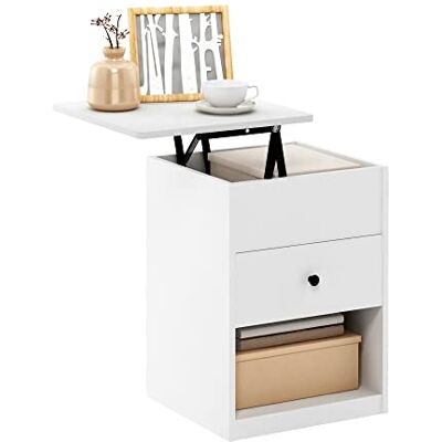 Furinno Jensen Lift Top nattduksbord, solid vit Furinno Jensen Lift Top nattduksbord, solid vit