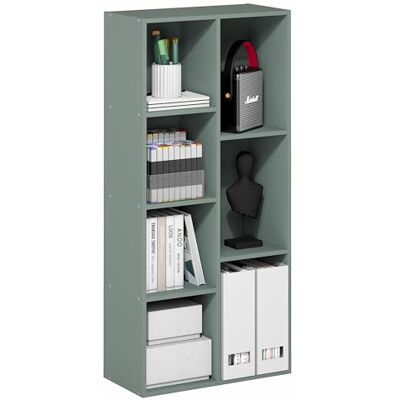 Furinno LUDER bokhylla, 7-kub bokhylla, bokhylla, 9,4 x 19,5 x 41,7, för vardagsrum, sovrum, hemmakontor, salviagrön Furinno LUDER bokhylla, 7-kub bokhylla, bokhylla, 9,4 x 19,5 x 41,7, för vardagsrum, sovrum, hemmakontor, salviagrön