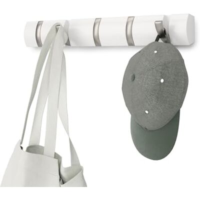 Umbra Flip Klädhängare med 5 Infällbara Krokar, Vit Umbra Flip Klädhängare med 5 Infällbara Krokar, Vit