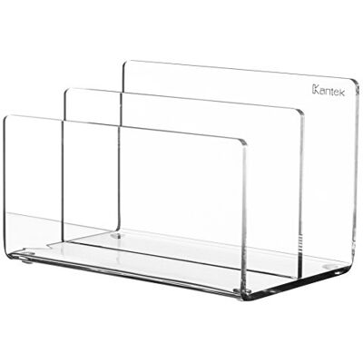 Kantek Klar akryl mini filsorterare, 2 sektioner filhållare, 15 cm x 9,7 cm x 9,9 cm, skrivbordsorganisatör, halkfria fötter, skrivbordstillbehör Kantek Klar akryl mini filsorterare, 2 sektioner filhållare, 15 cm x 9,7 cm x 9,9 cm, skrivbordsorganisatör, halkfria fötter, skrivbordstillbehör