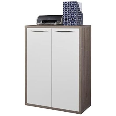 Composad Designlinjekontor med 2 dörrar, arkivskåp (B x H x D), 81,60 x 112 x 35,70 cm, Sonoma-ek och vitlackerad, kontor, tillverkad i Italien Composad Designlinjekontor med 2 dörrar, arkivskåp (B x H x D), 81,60 x 112 x 35,70 cm, Sonoma-ek och vitlackerad, kontor, tillverkad i Italien