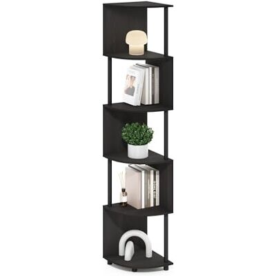 Furinno Econ 5-nivåer sicksack hörnhylla bokhylla, bokhylla, Espresso/svart Furinno Econ 5-nivåer sicksack hörnhylla bokhylla, bokhylla, Espresso/svart