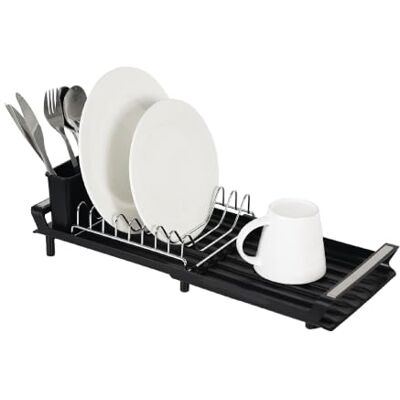 Amig Diskställ Utvidgbart med Avlopp Svart EXTIK För tallrikar och glas. Lutande bas som underlättar avrinning av vatten. Utdragbar från 28 till 47 cm. Amig Diskställ Utvidgbart med Avlopp Svart EXTIK För tallrikar och glas. Lutande bas som underlättar avrinning av vatten. Utdragbar från 28 till 47 cm.