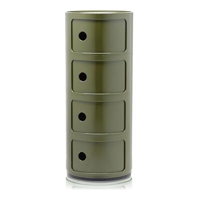 Kartell Componibili, 4 element, grön, rund bas Kartell Componibili, 4 element, grön, rund bas