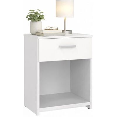 WELL HOME MOBILIARIO & DECORACIÓN Sängbord Duero med 1 låda i vit, 37,6 x 35,95 x 47,5 cm WELL HOME MOBILIARIO & DECORACIÓN Sängbord Duero med 1 låda i vit, 37,6 x 35,95 x 47,5 cm