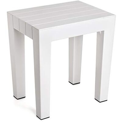 Tatay Rektangulär Pall Tillverkad Av Vit Texturerad Polypropylen, Med En Träeffektfinish, Anti-Uv-Skydd, Lämpligt För Inomhus- Och Utomhusbruk Tatay Rektangulär Pall Tillverkad Av Vit Texturerad Polypropylen, Med En Träeffektfinish, Anti-Uv-Skydd, Lämpligt För Inomhus- Och Utomhusbruk
