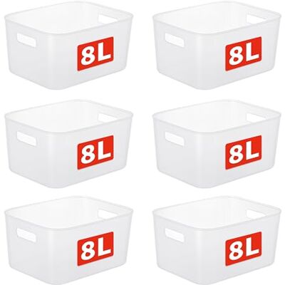 Cetomo Uppsättning av 6 förvaringslådor korg organisatörer skafferiorganisation vit förpackning med 6 Cetomo Uppsättning av 6 förvaringslådor korg organisatörer skafferiorganisation vit förpackning med 6