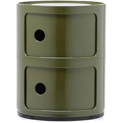 Kartell Componibili, 2 element, grön, rund bas Kartell Componibili, 2 element, grön, rund bas