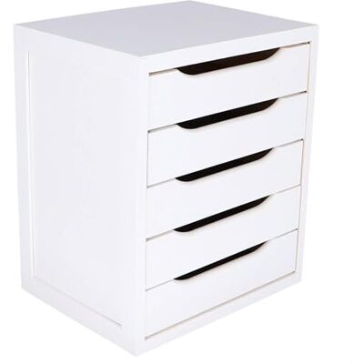 Wellhome - 5-drawer - Vit - wooden drawer unit Wellhome - 5-drawer - Vit - wooden drawer unit