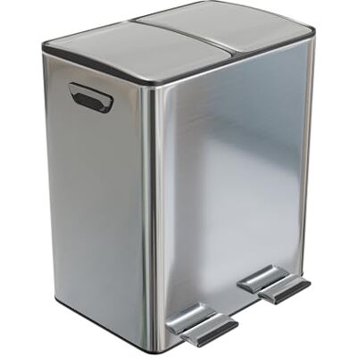 Amig Dubbel återvinningsbehållare med pedaler Mod. RECIK EVO 40 L 2 fack x 20 L Rostfritt stål 45 x 30 x 52 cm Silver Amig Dubbel återvinningsbehållare med pedaler Mod. RECIK EVO 40 L 2 fack x 20 L Rostfritt stål 45 x 30 x 52 cm Silver