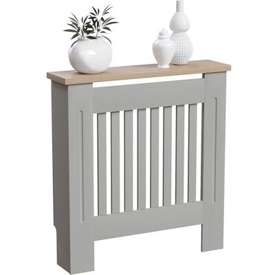 Vida Designs Arlington kylarskydd grå modernt målat MDF-skåp, lameller, grill, trähylla, liten (H: 83,3 / B: 78 / D: 19 cm) Vida Designs Arlington kylarskydd grå modernt målat MDF-skåp, lameller, grill, trähylla, liten (H: 83,3 / B: 78 / D: 19 cm)