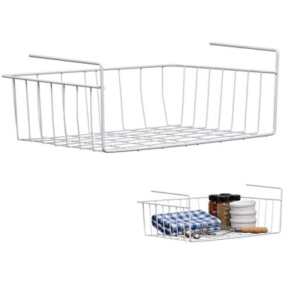 Premier Housewares 509718 Hyllförvaringskorg, 39 cm Vit, Metall Premier Housewares 509718 Hyllförvaringskorg, 39 cm Vit, Metall