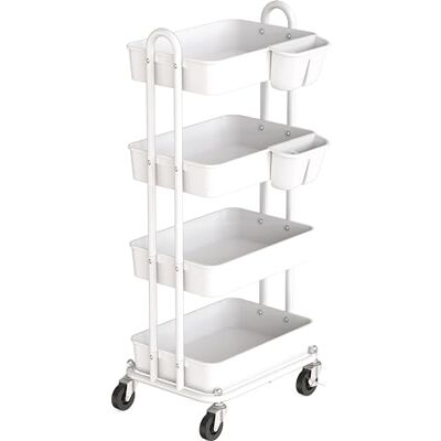 Simple Houseware SimpleHouseware Heavy Duty rullvagn med 4 nivåer, vit Simple Houseware SimpleHouseware Heavy Duty rullvagn med 4 nivåer, vit