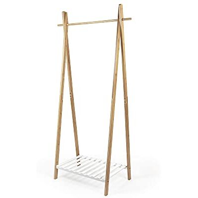 Compactor Nagano Bamboo klädstång, 44 x 80 x 160cm, Vit/Brun, RAN8970 Compactor Nagano Bamboo klädstång, 44 x 80 x 160cm, Vit/Brun, RAN8970
