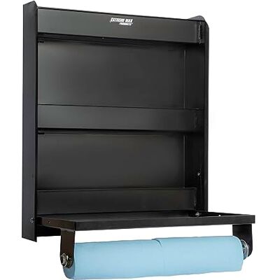 Extreme Max 5001.6037 aluminium arbetsstation förvaringsskåp med/Flip-Out arbetsbricka och pappershandduksställ organiserare för bifogad racertrailer, butik, garage, förvaring – svart Extreme Max 5001.6037 aluminium arbetsstation förvaringsskåp med/Flip-Out arbetsbricka och pappershandduksställ organiserare för bifogad racertrailer, butik, garage, förvaring – svart