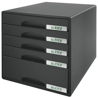Leitz 52110095 5 A4 låda skåp, organisatör, plus serie, svart Leitz 52110095 5 A4 låda skåp, organisatör, plus serie, svart