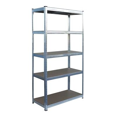 Relaxdays Kraftig lasthylla, 5 nivåer, HBT: 180 x 90 x 40 cm, upp till 875 kg, källare och garage, förvaringshylla, stål, silver Relaxdays Kraftig lasthylla, 5 nivåer, HBT: 180 x 90 x 40 cm, upp till 875 kg, källare och garage, förvaringshylla, stål, silver