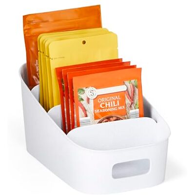 YouCopia uppdelad fack, 4-nivåers upphöjd BPA-fri förvaring Caddy ShelfBin paketorganisatör, en storlek, fläckig vit YouCopia uppdelad fack, 4-nivåers upphöjd BPA-fri förvaring Caddy ShelfBin paketorganisatör, en storlek, fläckig vit