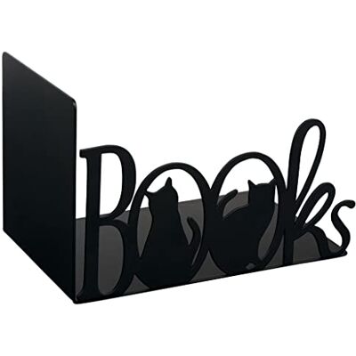 moses . libri_x dekorativ bokstöd böcker, dekorativt metallbokstativ, svart bokstöd med klippt bokstäver bok och katter, extra bred, svart moses . libri_x dekorativ bokstöd böcker, dekorativt metallbokstativ, svart bokstöd med klippt bokstäver bok och katter, extra bred, svart