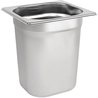 Vogue K995 1/6 gastronomipanna i rostfritt stål, 200 mm, djup matbehållare, silverfärgad Vogue K995 1/6 gastronomipanna i rostfritt stål, 200 mm, djup matbehållare, silverfärgad