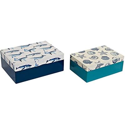 DKD Home Decor Uppsättning av stapelbara organisatoriska lådor, Standard DKD Home Decor Uppsättning av stapelbara organisatoriska lådor, Standard