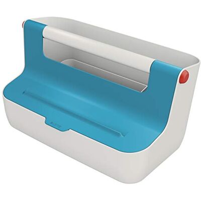 Leitz förvaringsbox, Cosy sortiment, Hot Desking Box, organiseringsbox för hem eller kontor, förvaringsbox med handtag, smarta fack för organisation, Blå, 61250061 Leitz förvaringsbox, Cosy sortiment, Hot Desking Box, organiseringsbox för hem eller kontor, förvaringsbox med handtag, smarta fack för organisation, Blå, 61250061