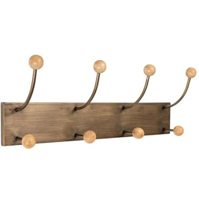 Romimex Väggmonterad klädhängare brun metall furuträ 51 x 19 x 13 cm Romimex Väggmonterad klädhängare brun metall furuträ 51 x 19 x 13 cm