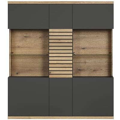trendteam smart living – Highboard skåp monter – boende – Norris – byggmått (B x H x D) 131 x 147 x 38 cm – färg antracit med Coast Evoke – 230286284 trendteam smart living – Highboard skåp monter – boende – Norris – byggmått (B x H x D) 131 x 147 x 38 cm – färg antracit med Coast Evoke – 230286284