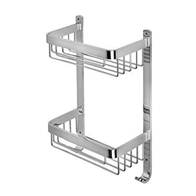 Croydex Aluminium stor korg med två nivåer, metall, krom, 12,5 x 25,5 x 39 cm Croydex Aluminium stor korg med två nivåer, metall, krom, 12,5 x 25,5 x 39 cm