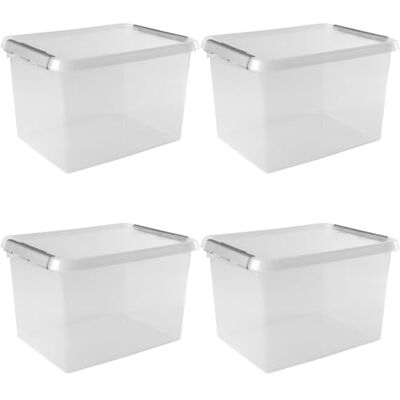 SUNWARE perfectly organised Sunware Comfort Line förvaringslåda 36 L 50 x 40 x 26 cm set med 4 plastförvaringslåda med lock, lämplig för kläder, leksaker, gör-det-själv-material och mer SUNWARE perfectly organised Sunware Comfort Line förvaringslåda 36 L 50 x 40 x 26 cm set med 4 plastförvaringslåda med lock, lämplig för kläder, leksaker, gör-det-själv-material och mer