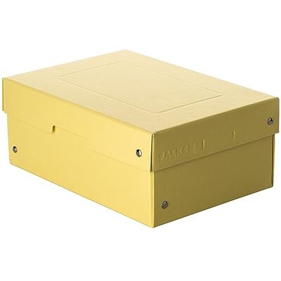 FALKEN Ref. 22001944000F PureBox Pastel 1 förvaringslåda med lock presentförpackning ingen plast A5-format höjd 100 mm utskuret handtag band gul FALKEN Ref. 22001944000F PureBox Pastel 1 förvaringslåda med lock presentförpackning ingen plast A5-format höjd 100 mm utskuret handtag band gul