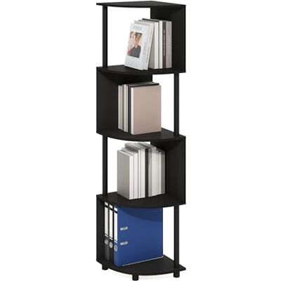 Furinno Econ 4-nivåer sicksack hörnhylla bokhylla, bokhylla, Espresso/svart Furinno Econ 4-nivåer sicksack hörnhylla bokhylla, bokhylla, Espresso/svart
