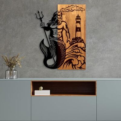 Wallity Elegant dekorativa väggtillbehör i trä, valnöt och svart, 45 x 58 x 3 cm 50% trä (3 cm) och 50% metall (1,5 cm) unik design med naturliga variationer Wallity Elegant dekorativa väggtillbehör i trä, valnöt och svart, 45 x 58 x 3 cm 50% trä (3 cm) och 50% metall (1,5 cm) unik design med naturliga variationer