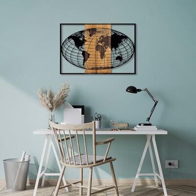Wallity Elegant dekorativa väggtillbehör i trä, svart och valnöt, 87 x 3 x 58 cm 50% trä (3 cm) och 50% metall (1,5 mm) unik design för snygg heminredning Wallity Elegant dekorativa väggtillbehör i trä, svart och valnöt, 87 x 3 x 58 cm 50% trä (3 cm) och 50% metall (1,5 mm) unik design för snygg heminredning