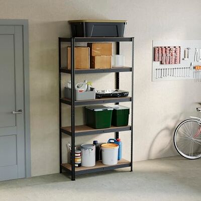 Home Vida 5 nivåer hylla förvaring hyllhylla kraftig kök garage ställning 875 kg kapacitet, stor, svart Home Vida 5 nivåer hylla förvaring hyllhylla kraftig kök garage ställning 875 kg kapacitet, stor, svart