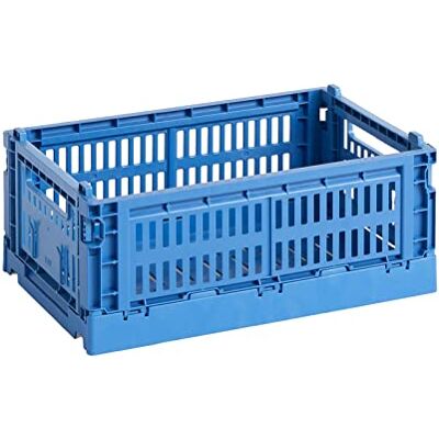 HAY Colour Crate transportbur S av återvunnen polypropen i färgen elektrisk blå, mått: 26,5 cm x 17 cm x 10,5 cm, 541444 HAY Colour Crate transportbur S av återvunnen polypropen i färgen elektrisk blå, mått: 26,5 cm x 17 cm x 10,5 cm, 541444