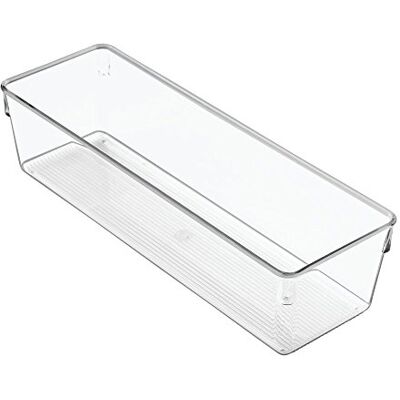 InterDesign iDesign Linus Lådlåda för skåp eller toalettbord, 30,5 cm x 10,2 cm x 7,6 cm förvaringslåda av plast, genomskinlig InterDesign iDesign Linus Lådlåda för skåp eller toalettbord, 30,5 cm x 10,2 cm x 7,6 cm förvaringslåda av plast, genomskinlig