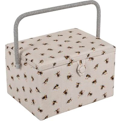 Hobby Gift Exklusiv stor sylåda, förvaringslåda för hantverk, förvaringslåda för tillbehör, nålkudde, PVC-handtag, 23,5 x 31 x 20 cm, bin Hobby Gift Exklusiv stor sylåda, förvaringslåda för hantverk, förvaringslåda för tillbehör, nålkudde, PVC-handtag, 23,5 x 31 x 20 cm, bin