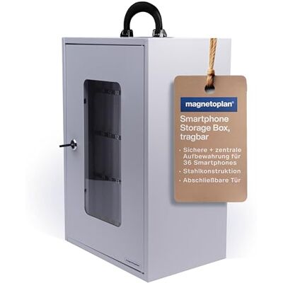 magnetoplan Smartphone Storage Box, bärbar Central + säker förvaring för upp till 36 smartphones Handskåp i stål, låsbar Mobiltelefon garage skola för undervisning, sport + utbildning magnetoplan Smartphone Storage Box, bärbar Central + säker förvaring för upp till 36 smartphones Handskåp i stål, låsbar Mobiltelefon garage skola för undervisning, sport + utbildning