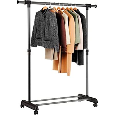 edihome , Klädklädsel, klädhängare, klädhållare, klädskåp, robust, metall och bärbar med hjul edihome , Klädklädsel, klädhängare, klädhållare, klädskåp, robust, metall och bärbar med hjul