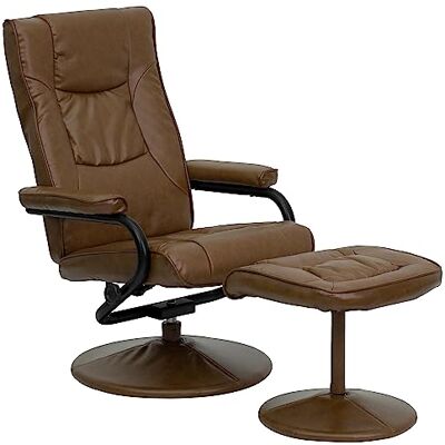 Flash Furniture Flash Möbler samtida vilstol och ottoman med läderinsvept bas, metall, Palimino, 72,39 x 58,42 x 39,37 cm Flash Furniture Flash Möbler samtida vilstol och ottoman med läderinsvept bas, metall, Palimino, 72,39 x 58,42 x 39,37 cm