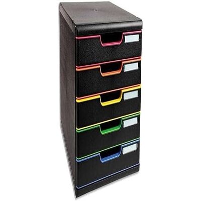 Exacompta Ref 301914D MODULO A4 Lådhurts med 5 stängda lådor för A4+ dokument Utvändiga mått: Djup 35 x Bredd 28,8 x Höjd 32 cm Svart/svart harlequin Exacompta Ref 301914D MODULO A4 Lådhurts med 5 stängda lådor för A4+ dokument Utvändiga mått: Djup 35 x Bredd 28,8 x Höjd 32 cm Svart/svart harlequin