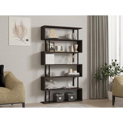 Hanah Home Hanah Hem snygg antracit bokhjälp, 90 cm x 162,6 cm x 22 cm 100% melaminbelagd partikelbräda, 18 mm tjock väggmonterad, flera hyllor för extra förvaring Hanah Home Hanah Hem snygg antracit bokhjälp, 90 cm x 162,6 cm x 22 cm 100% melaminbelagd partikelbräda, 18 mm tjock väggmonterad, flera hyllor för extra förvaring