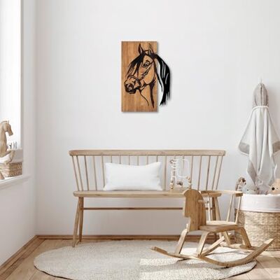 Wallity Snygga dekorativa väggtillbehör i trä, svart och valnöt, 40 x 3 x 58 cm 50% trä (3 cm) och 50% metall (1,5 mm) unik design för heminredning Wallity Snygga dekorativa väggtillbehör i trä, svart och valnöt, 40 x 3 x 58 cm 50% trä (3 cm) och 50% metall (1,5 mm) unik design för heminredning