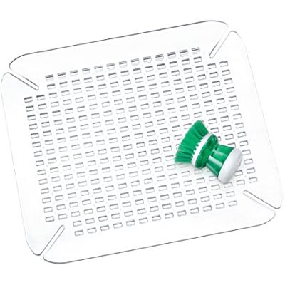 InterDesign iDesign Tapis fond évier, stor tapis vaisselle plast PVC pour évier ou lavabo, tapis évier avec structure grillagée favorisant l'écoulement, transparent InterDesign iDesign Tapis fond évier, stor tapis vaisselle plast PVC pour évier ou lavabo, tapis évier avec structure grillagée favorisant l'écoulement, transparent