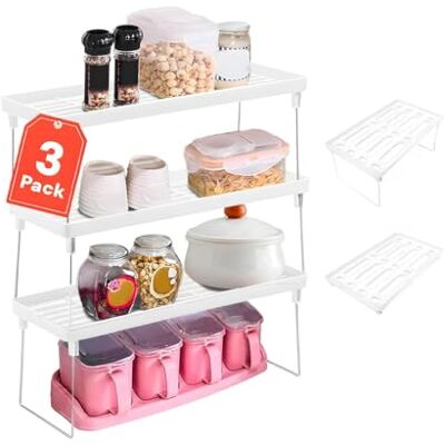 Avilia Set med 3 utrymmesbesparande förvaringshyllor vita Perfekta hyllor för hemmet eller kontoret Platsbesparande kökshyllor Lätt att montera och förvara 30 x 20 x 15,3 cm Avilia Set med 3 utrymmesbesparande förvaringshyllor vita Perfekta hyllor för hemmet eller kontoret Platsbesparande kökshyllor Lätt att montera och förvara 30 x 20 x 15,3 cm