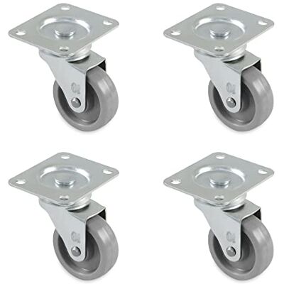 Amig 4-pack möbelhjul med monteringsplatta och lager Ø 40 mm maximal hjulbelastning: 22 kg tillverkad av gummi grå utan broms Amig 4-pack möbelhjul med monteringsplatta och lager Ø 40 mm maximal hjulbelastning: 22 kg tillverkad av gummi grå utan broms